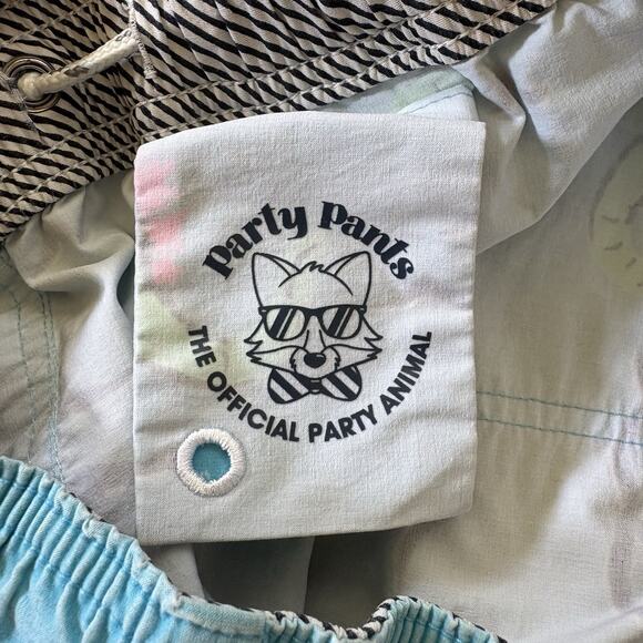 Party Pants Jet Skiing Dinosaur Dino Ripper Swim Trunks Board Shorts Blue Small - Picture 5 of 8
